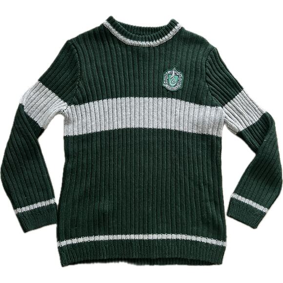Wizarding World Of Harry Potter Slytherin Quidditch Wool Sweater Scotland Large - Picture 1 of 4
